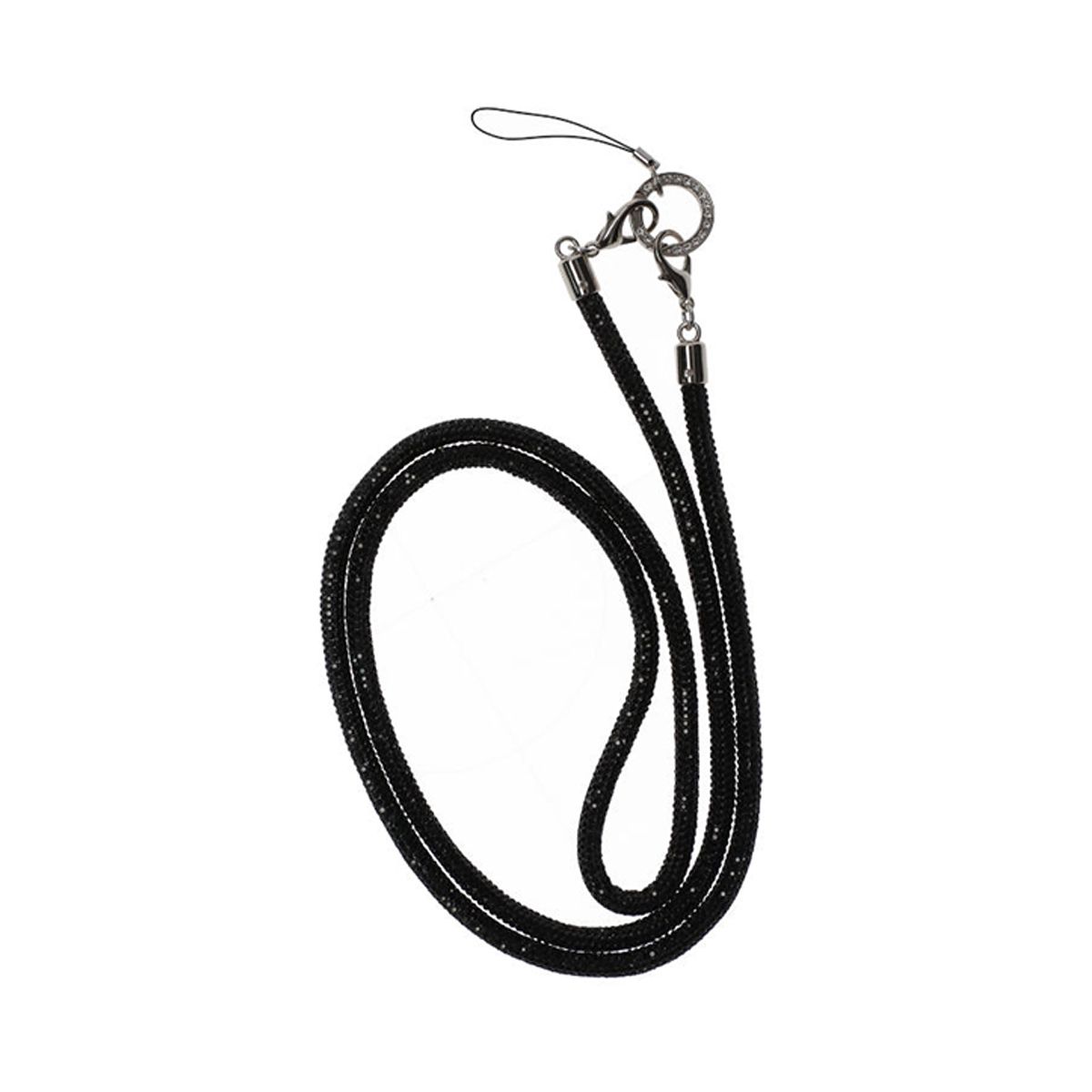 1.2m diamond mobile phone rope hanging obliquely Black