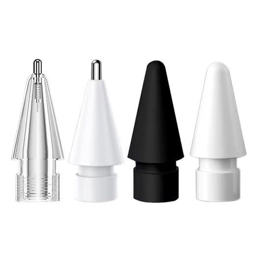 Apple Pencil 1/2 toppar - 2 vita, 2 svarta, 2 trans.