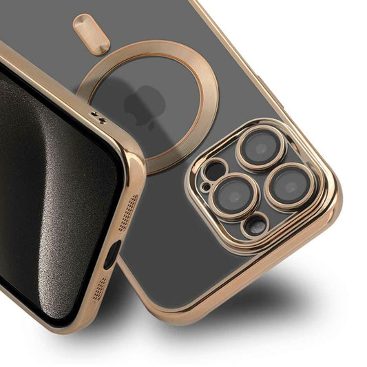 Luxury Mobilskal med Magsafe iPhone 15 Pro Max - Guld image 2