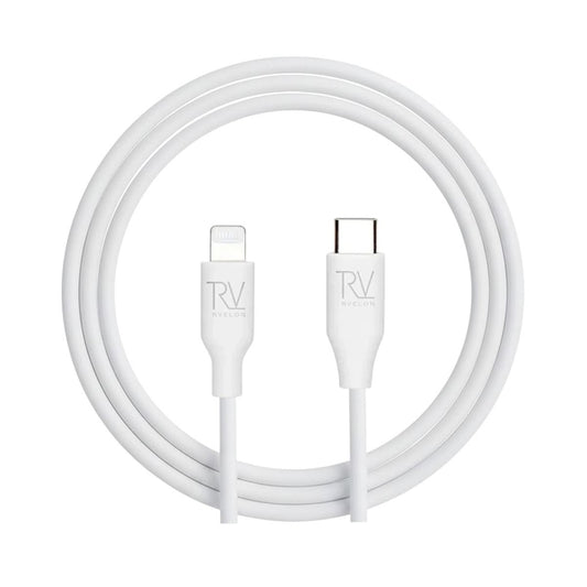 Rvelon iPhone-kabel USB C till Lightning MFi Silikon 2M Vit image 4