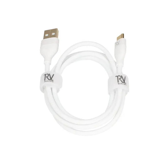 Rvelon Laddkabel USB A till USB C Silikon 60W - 1M Vit image 2