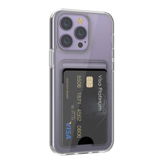 iPhone 14 Pro Mobilskal med Korthållare TPU Rvelon - Transparent image 3