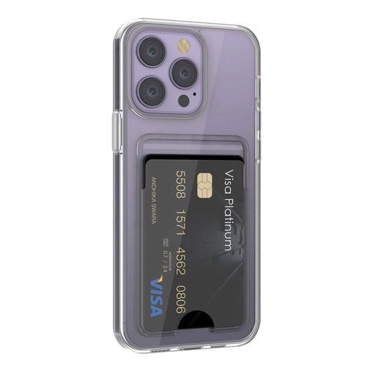 iPhone 14 Pro Max Mobilskal med Korthållare TPU Rvelon - Transparent image 3