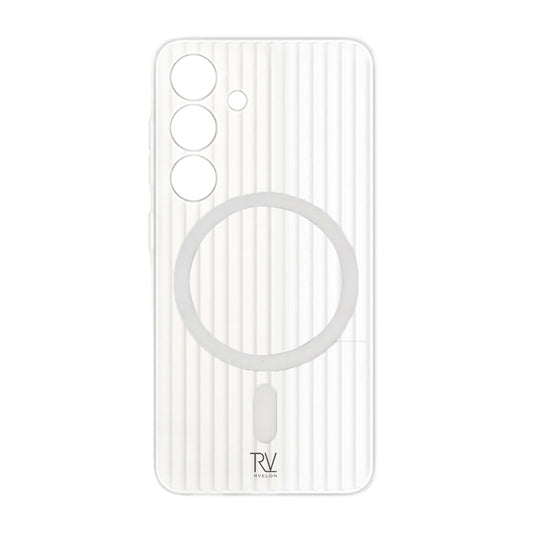 Samsung Galaxy S24 Mobilskal Korrugerad med Magnet Rvelon - Vit image 2