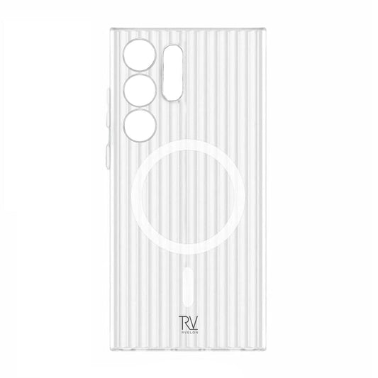 Samsung Galaxy S24 Ultra Mobilskal Korrugerad med Magnet Rvelon - Vit image 2