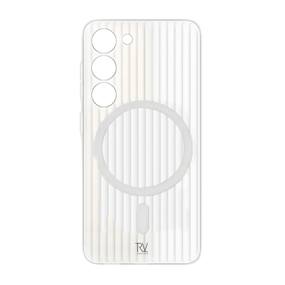 Samsung Galaxy S23 Mobilskal Korrugerad med Magnet Rvelon - Vit image 2