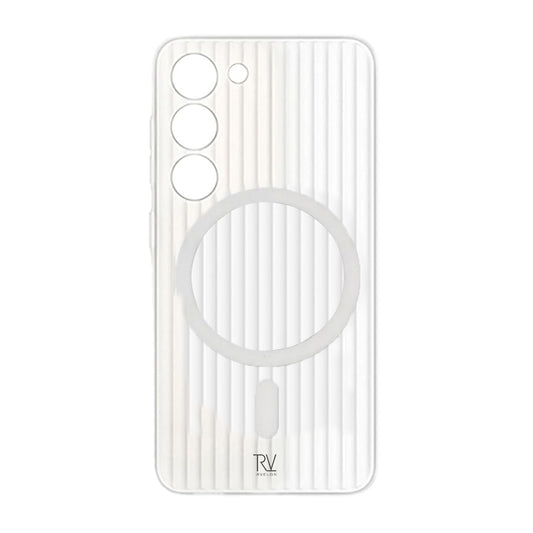 Samsung Galaxy S23 Mobilskal Korrugerad med Magnet Rvelon - Vit image 2