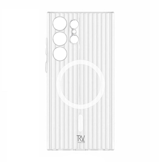 Samsung Galaxy S23 Ultra Mobilskal Korrugerad med Magnet Rvelon - Vit image 2