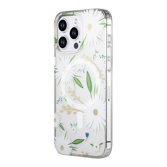 iPhone 15 Pro Mobilskal MagSafe - Blommor Vit image 2