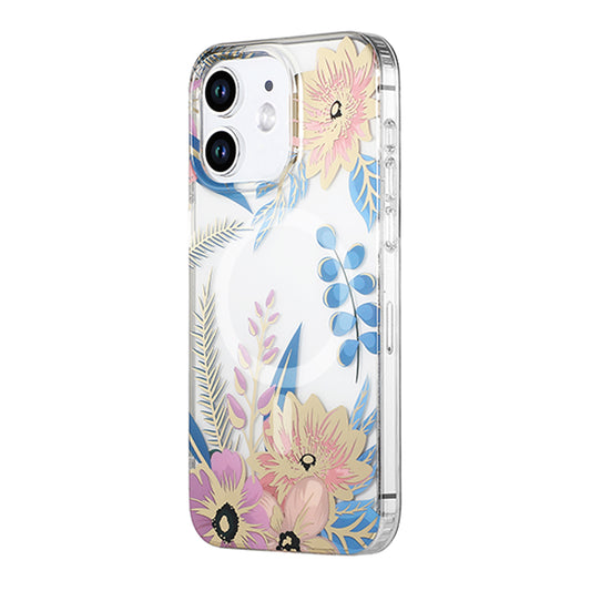 iPhone 11 Mobilskal MagSafe - Blommor Rosa/Blå image 2