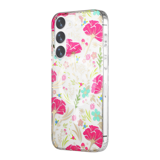 Samsung Galaxy S23 Mobilskal Magnet - Blommor Röd/Grön image 2