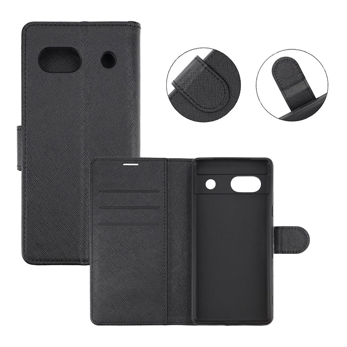 Google Pixel 7A Plånboksfodral med Stativ - Black image 5