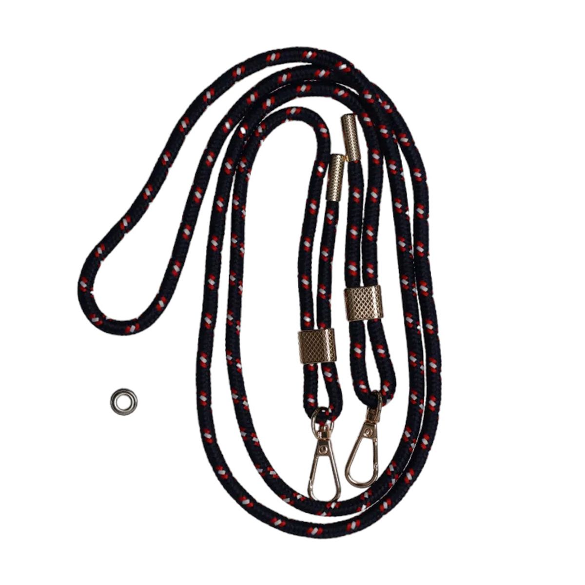 Mobilhalsband Universal dubbelfäste - Blå/Röd/Vit image 1