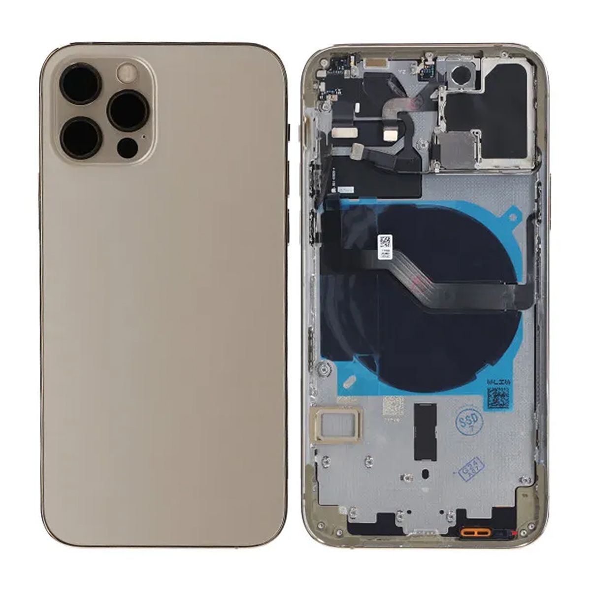 iPhone 12 Pro Baksida med Komplett Ram OEM - Guld image 1