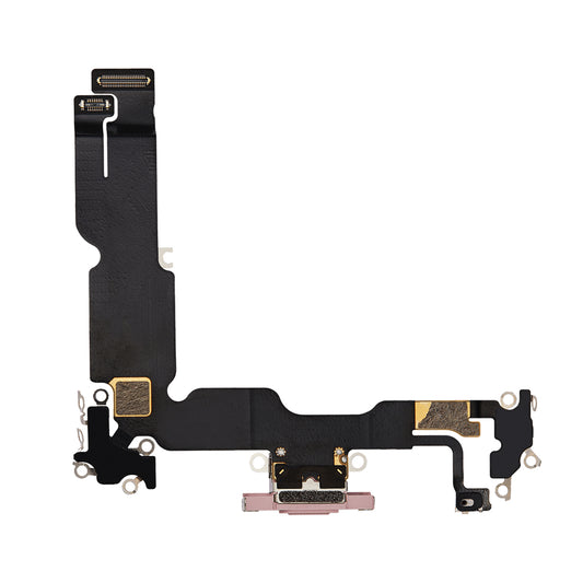 iPhone 15 Plus Laddkontakt med Flexkabel - Rosa image 2