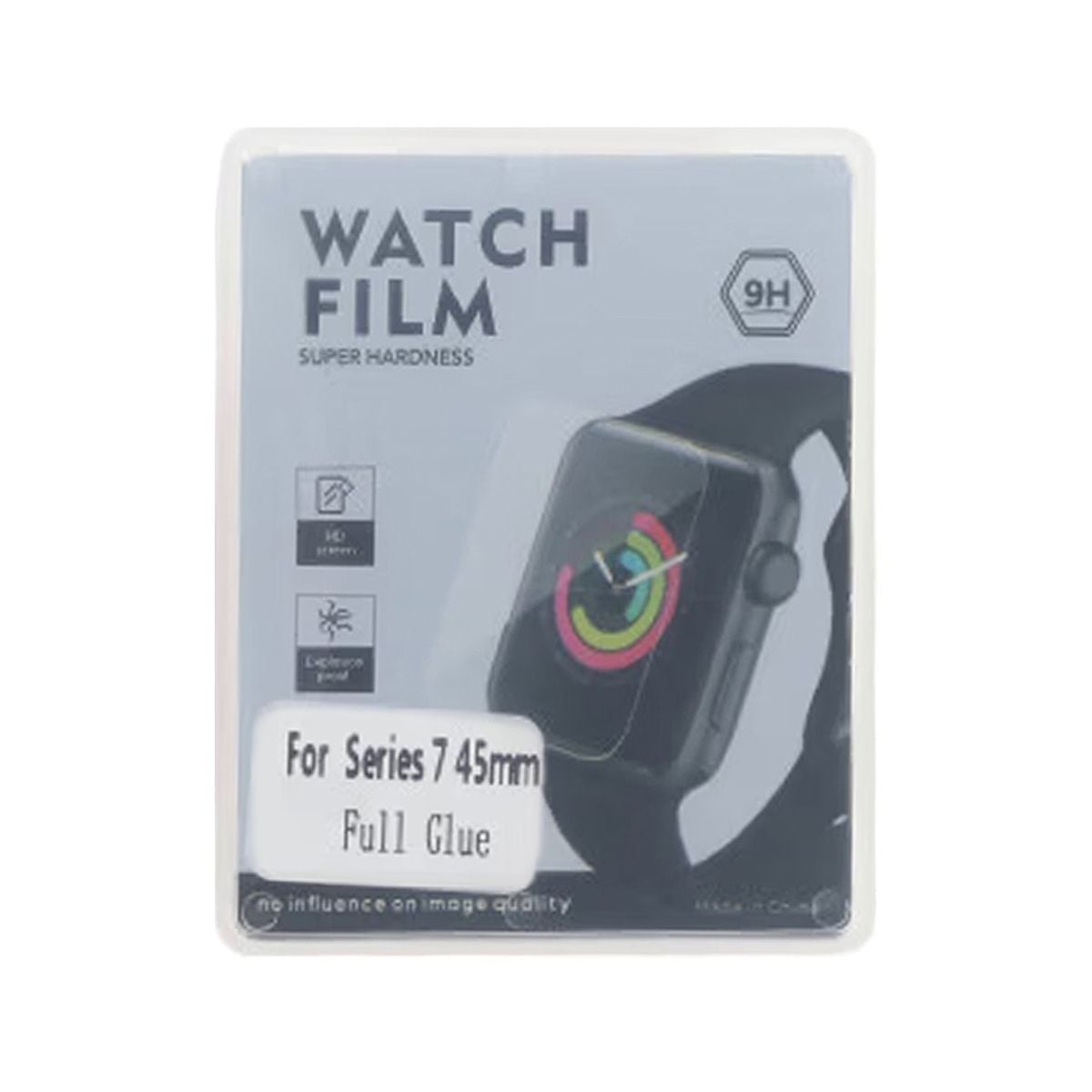Skärmskydd Apple Watch Series 7 45mm Heltäckande Härdat Glas - Svart image 4
