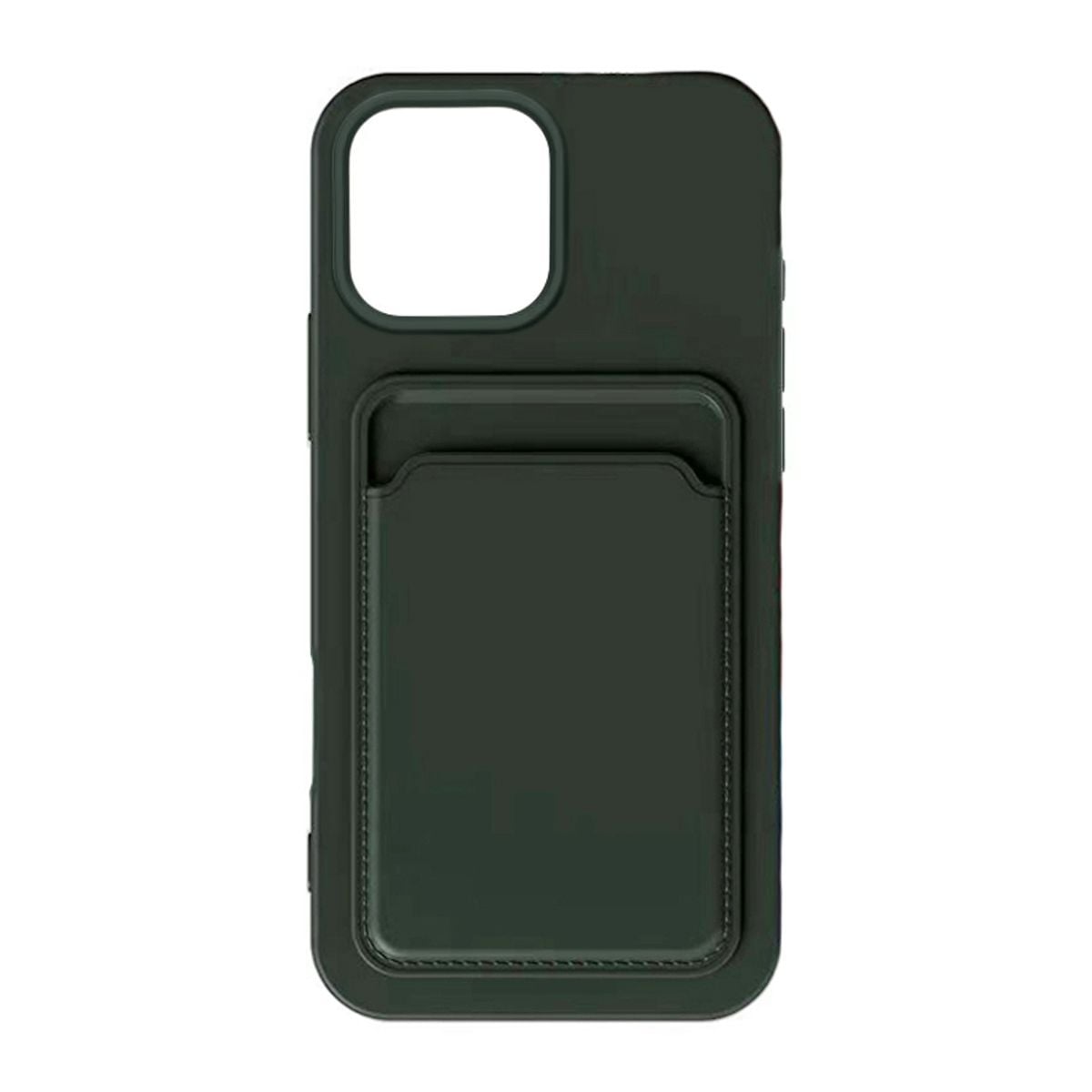 iPhone 16 Pro Mobilskal Silikon med Korthållare - Militärgrön image 4