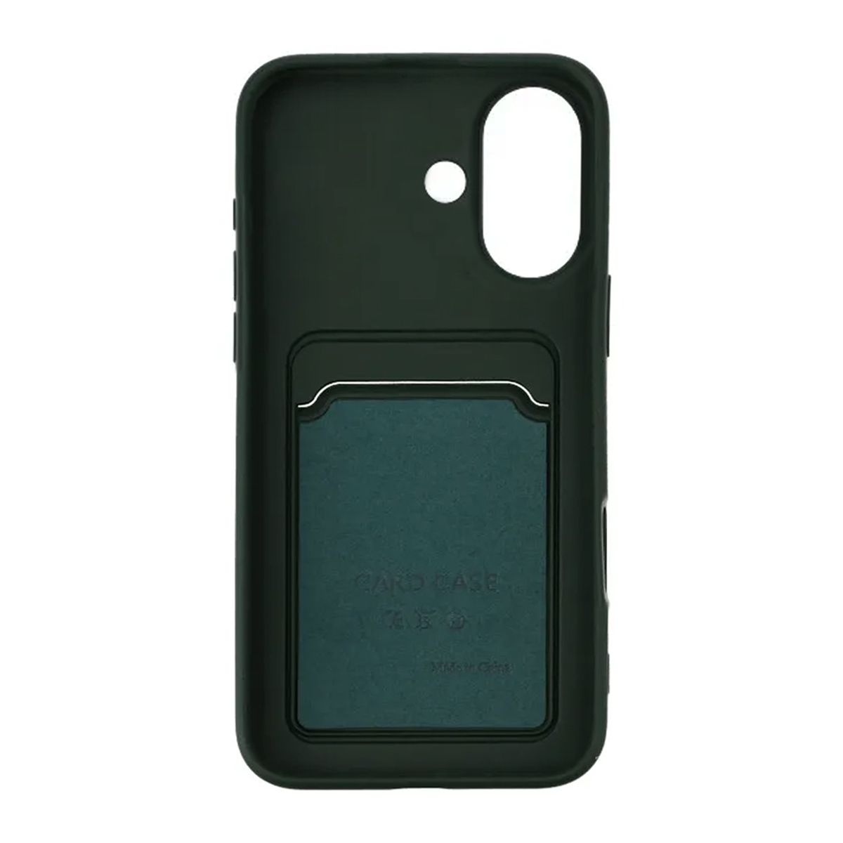 iPhone 16 Mobilskal Silikon med Korthållare - Militärgrön image 3
