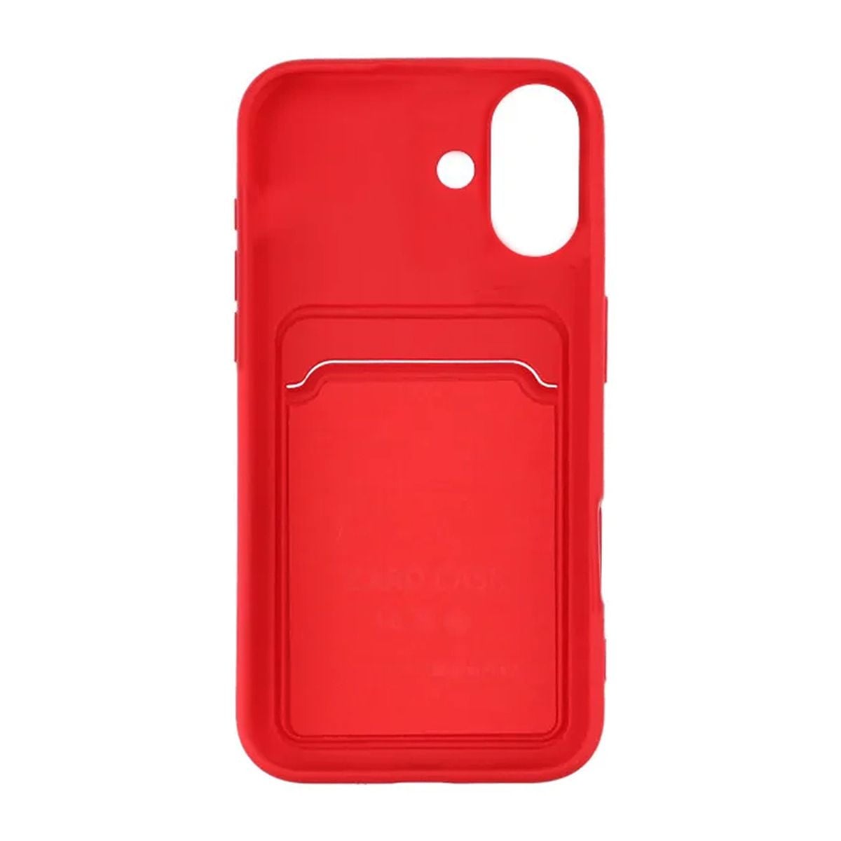 iPhone 16 Mobilskal Silikon med Korthållare - Röd image 3