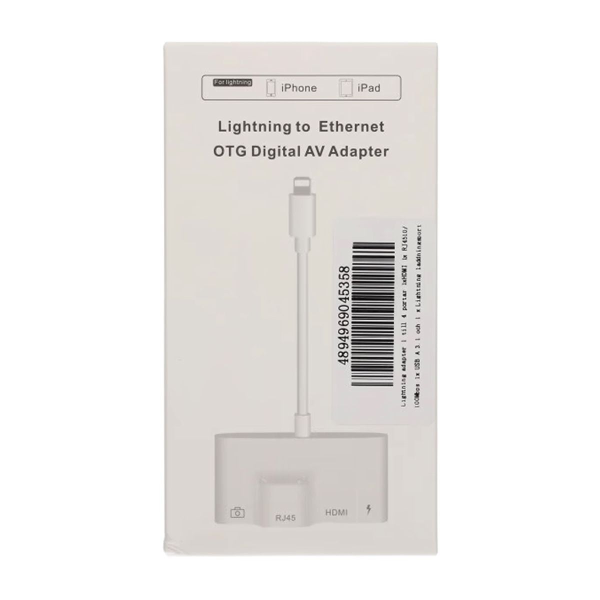 Lightning till HDMI, RJ4510/100Mbps, USB A 3.1 och Lightning laddningsport image 5