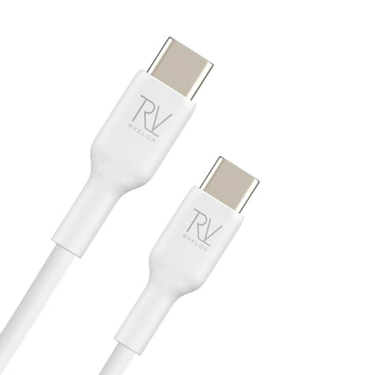 Rvelon USB-C Laddkabel 60W Snabbladdning 1.8m - Vit image 2