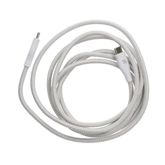 Rvelon USB-C Flätad Laddkabel 60W Snabbladdning 2m - Vit image 2