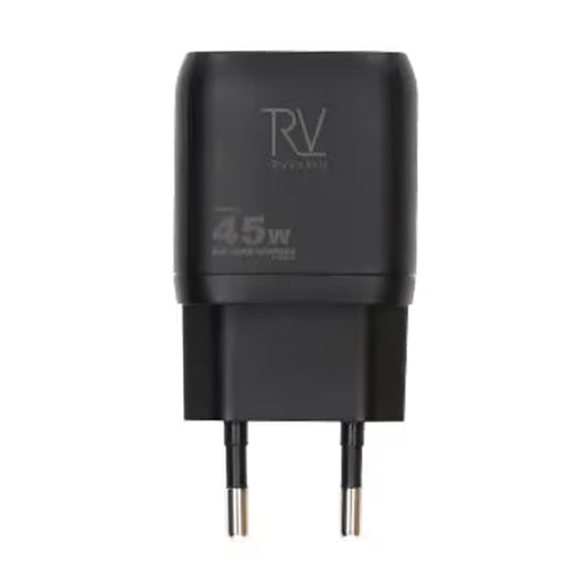 Rvelon USB C Väggladdare 45W GaN Dubbel Port- Svart image 2