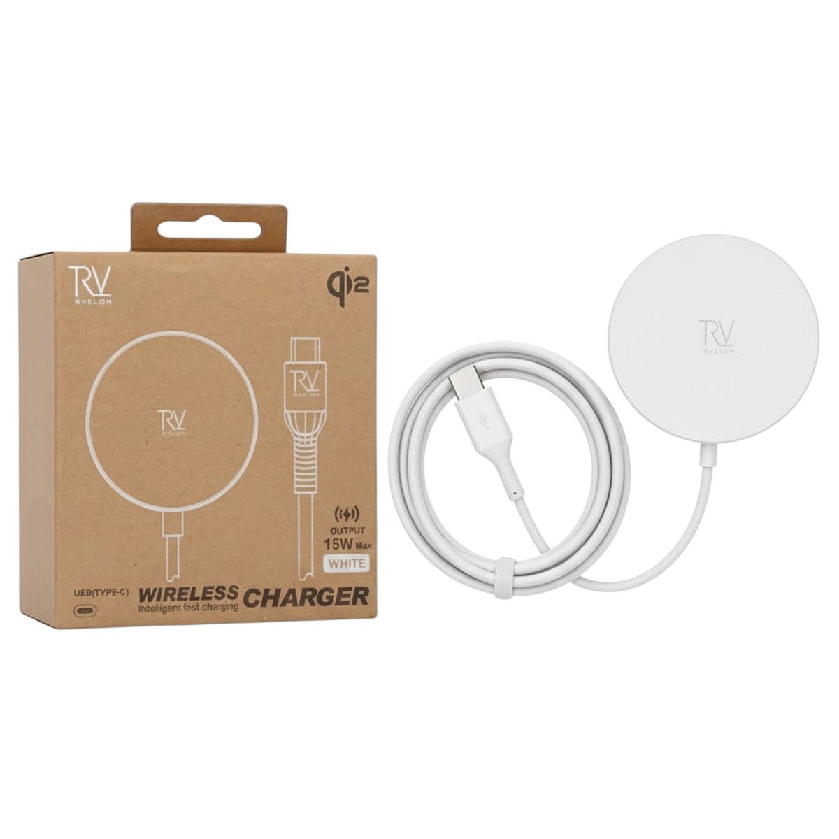 Rvelon Trådlös MagSafe Laddare - Qi2 15W USB-C - Vit image 4