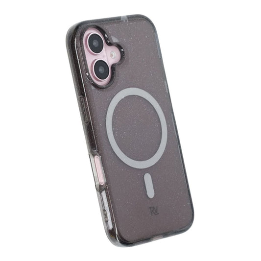 iPhone 16 Rvelon Mobilskal TPU med MagSafe - Glitter Svart image 5