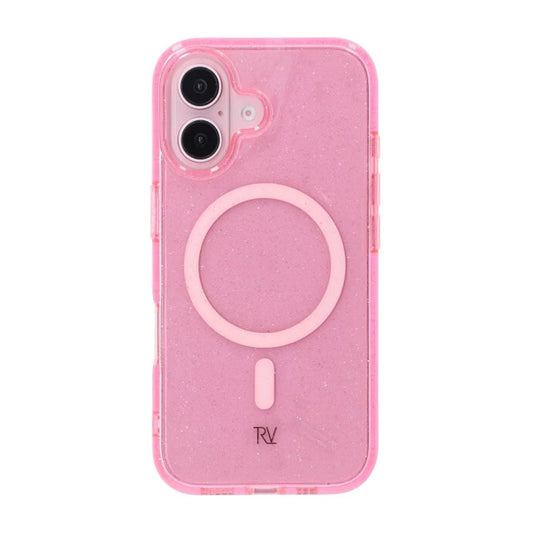 iPhone 16 Rvelon Mobilskal TPU med MagSafe - Glitter Rosa image 3