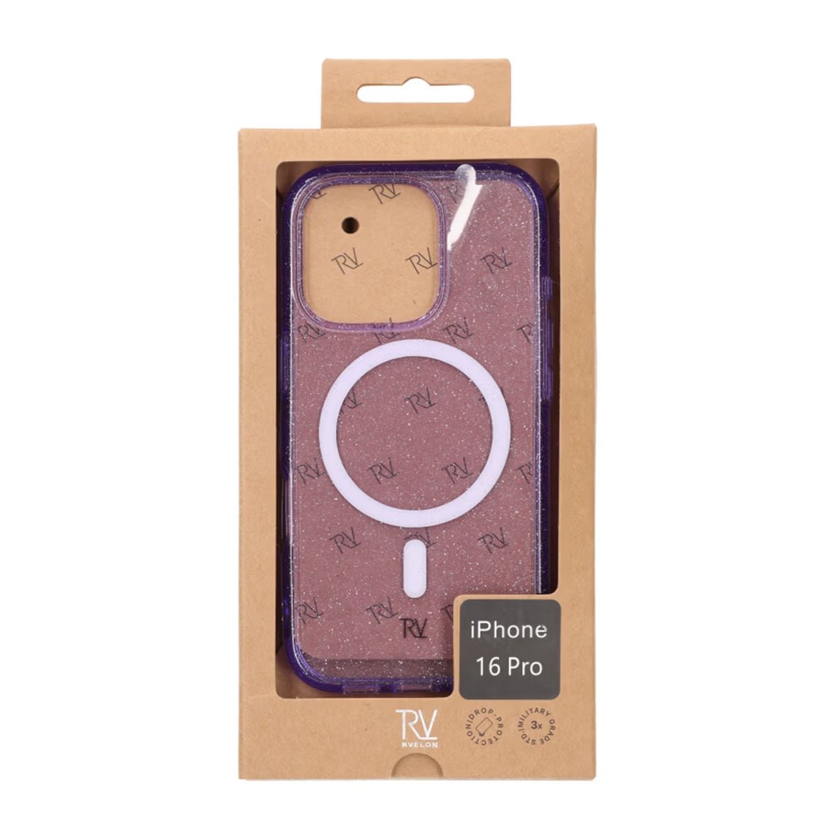 iPhone 16 Pro Rvelon Mobilskal TPU med MagSafe - Glitter Lila image 6