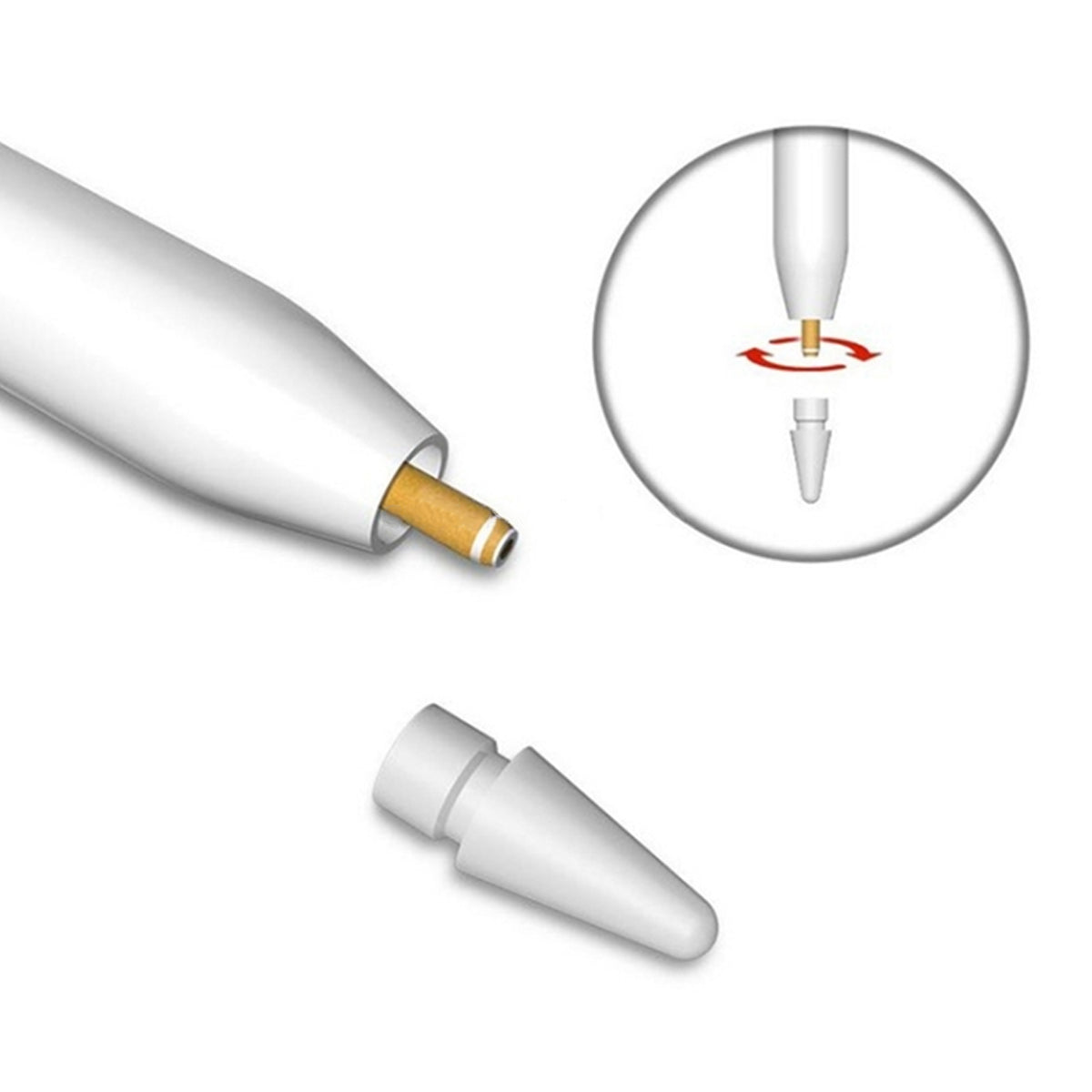 Apple Pencil 1/2 toppar 5 vita - Uppgraderade image 4