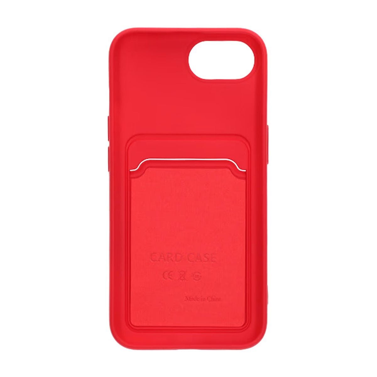 iPhone 16e Mobilskal Silikon med Korthållare - Röd image 3