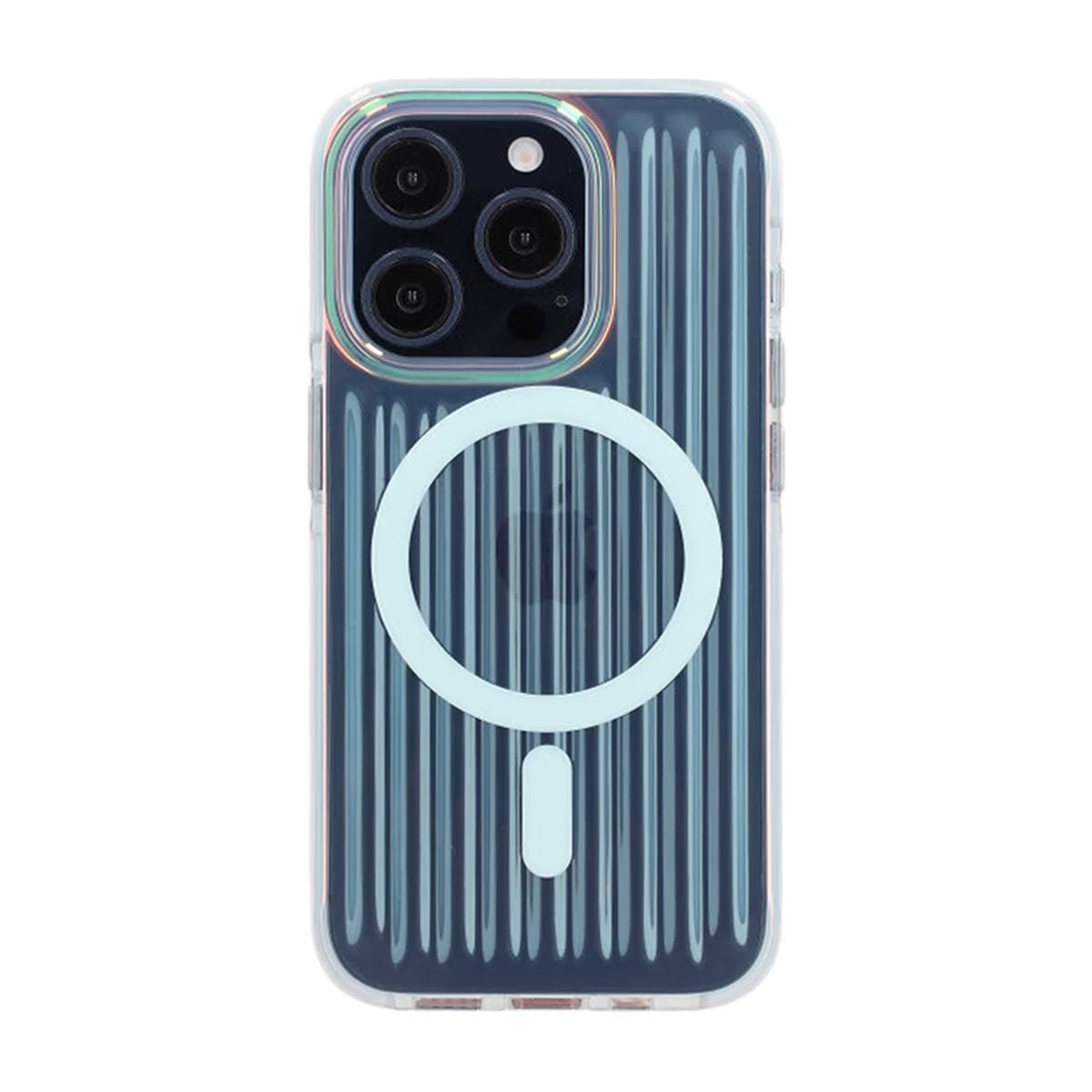 iPhone 15 Pro Stöttåligt Mobilskal Magsafe Reflektionsfärg - Blå image 3