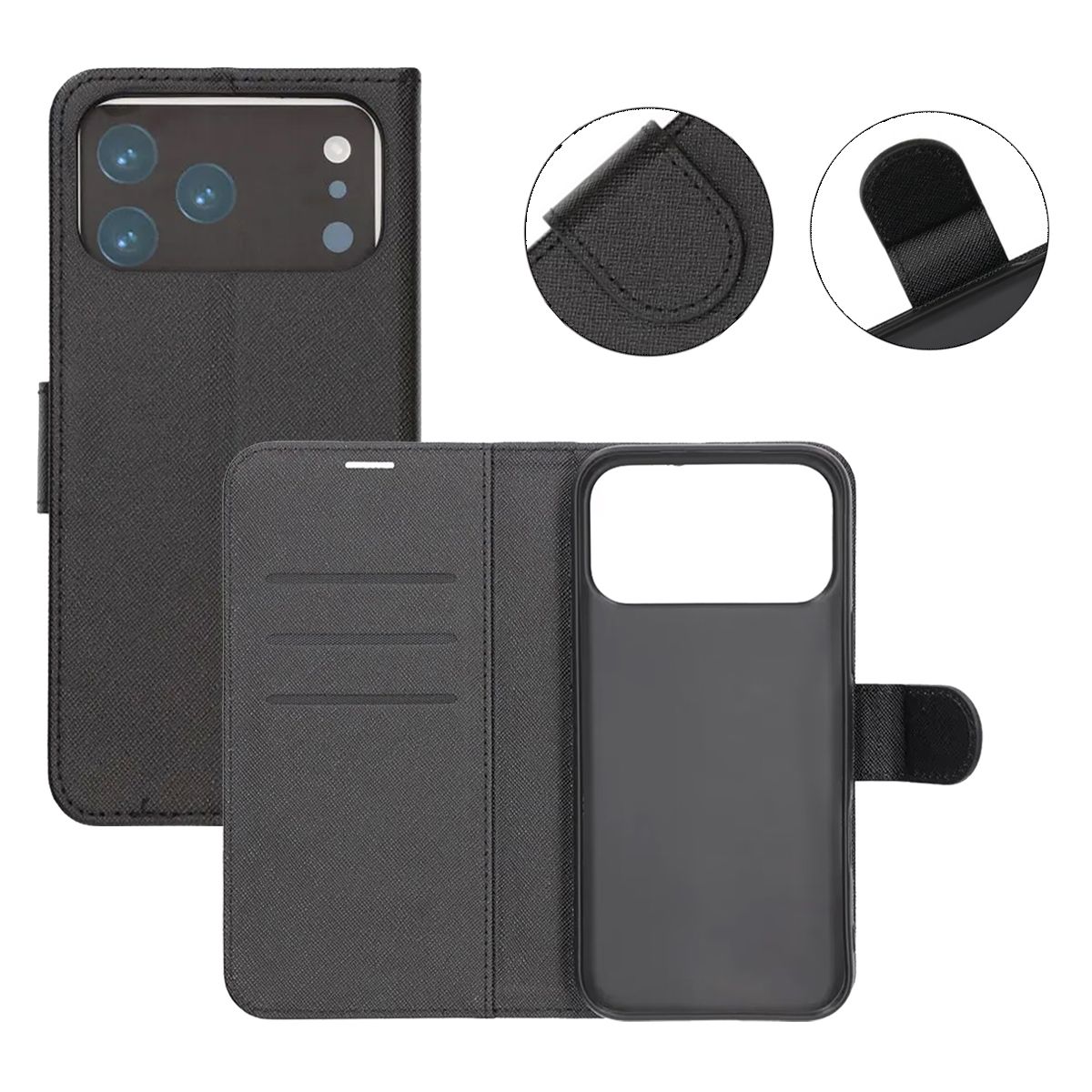 Plånboksfodral med stativ till iPhone 17 Pro Max - Svart image 6