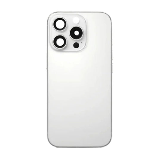 iPhone 16 Pro Max Baksida Glas med smådelar - Vit Titan image 2