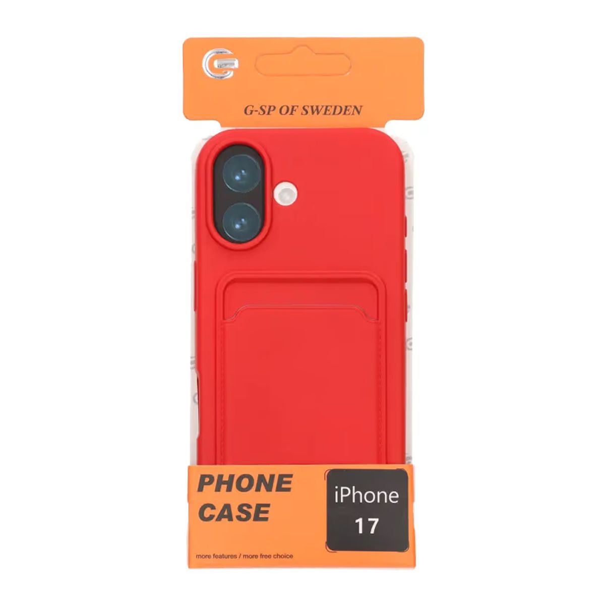 Mobilskal Silikon med Korthållare för iPhone 17 - Röd image 6