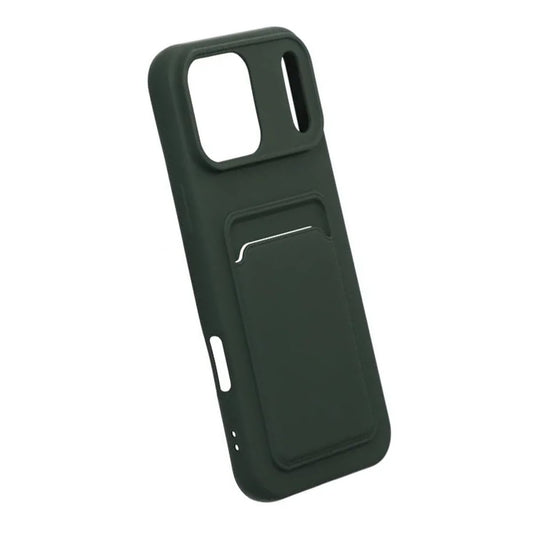 Mobilskal Silikon med Korthållare för iPhone 17 Pro Max - Militärgrön image 4