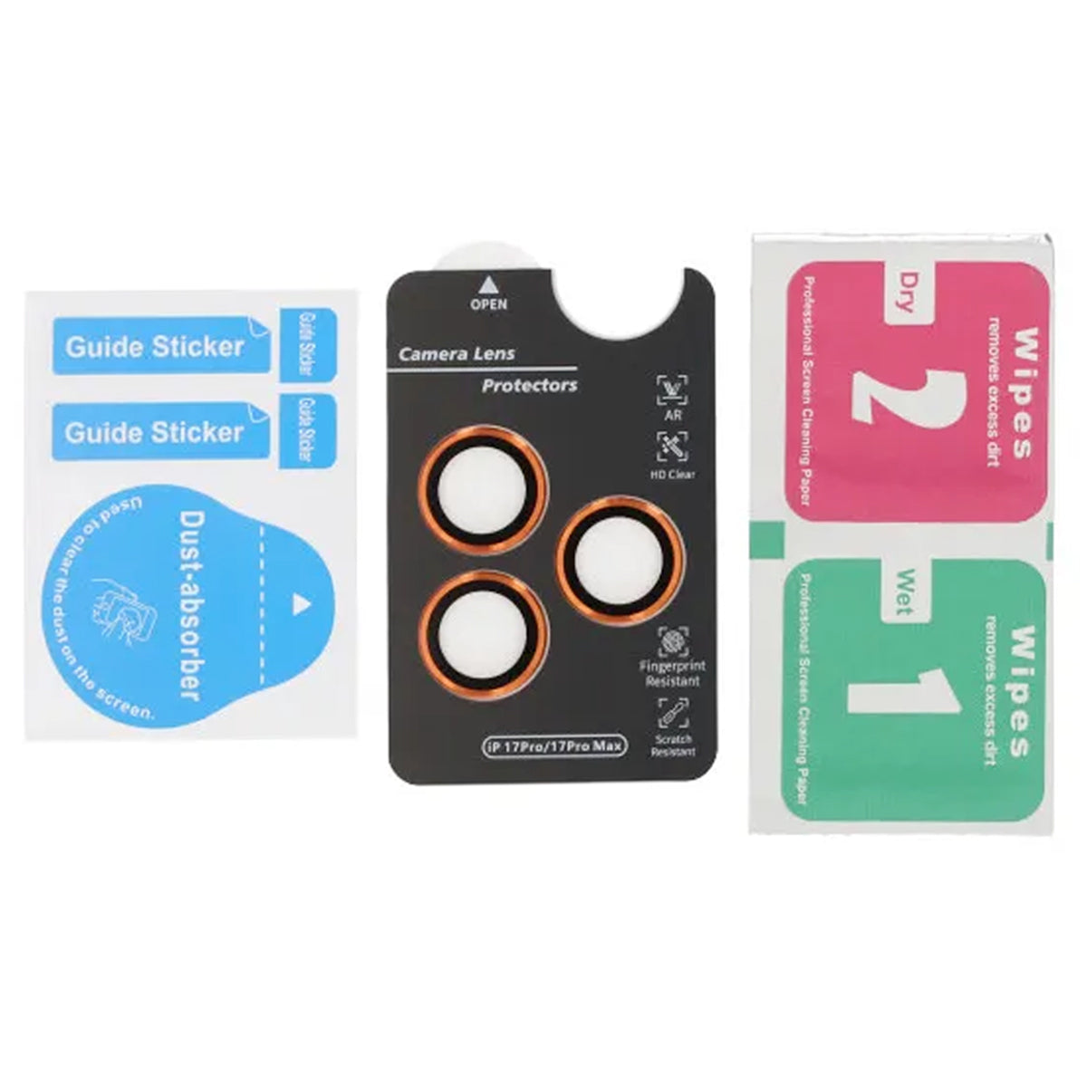 Kameraskydd i härdat glas för iPhone 17 Pro Max - Orange image 3