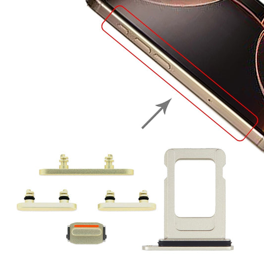 Knappar och Simkorthållare för iPhone 15/15 Plus - Gul image 3