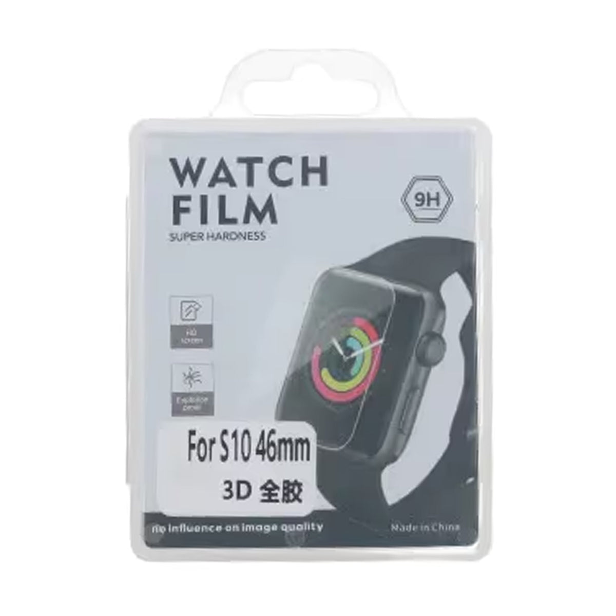 Skärmskydd Apple Watch 10 46mm - Härdat Glas Svart image 4