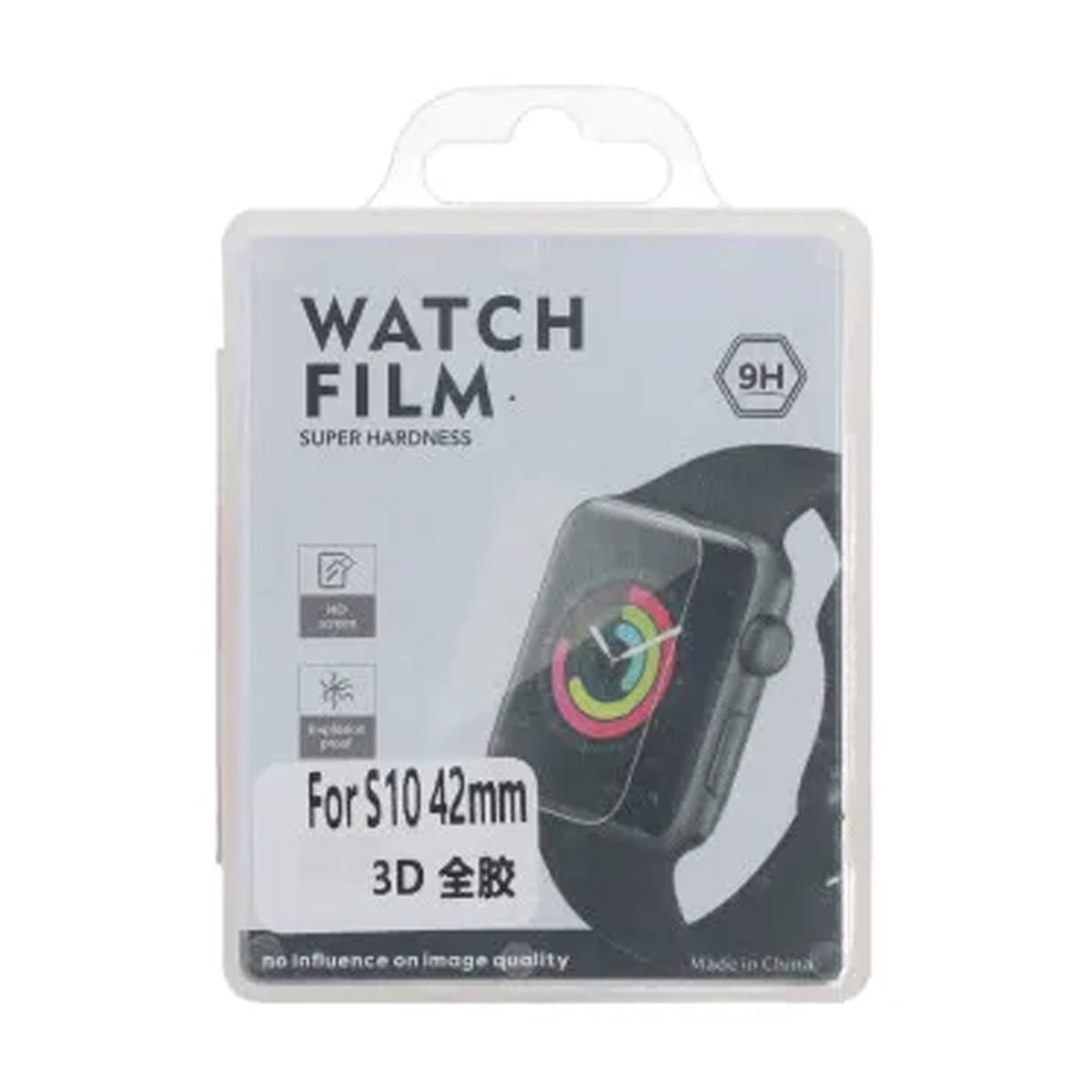 Skärmskydd Apple Watch 10 42mm - Härdat Glas Svart image 4