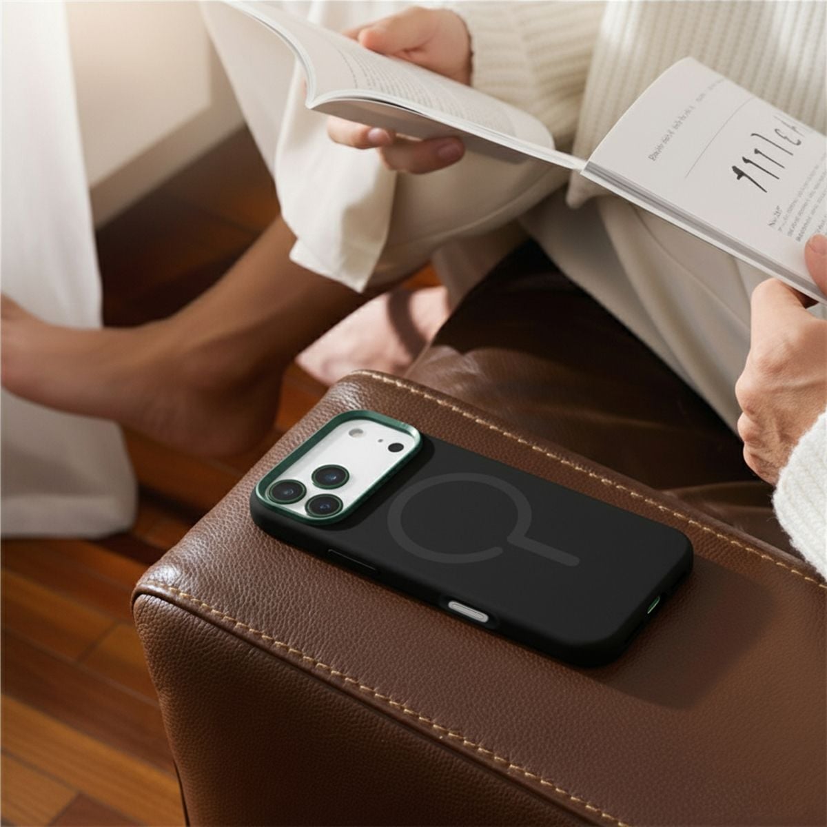 Mobilskal Silikon med Kamera Metallram för iPhone 17 Pro - Svart image 5