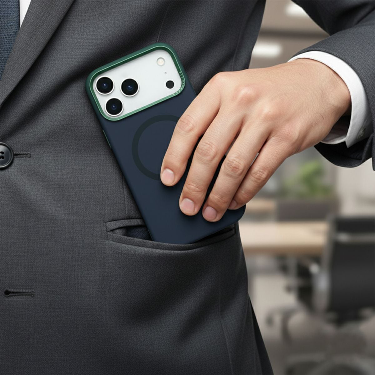 Mobilskal Silikon med Kamera Metallram för iPhone 17 Pro - Blå image 6