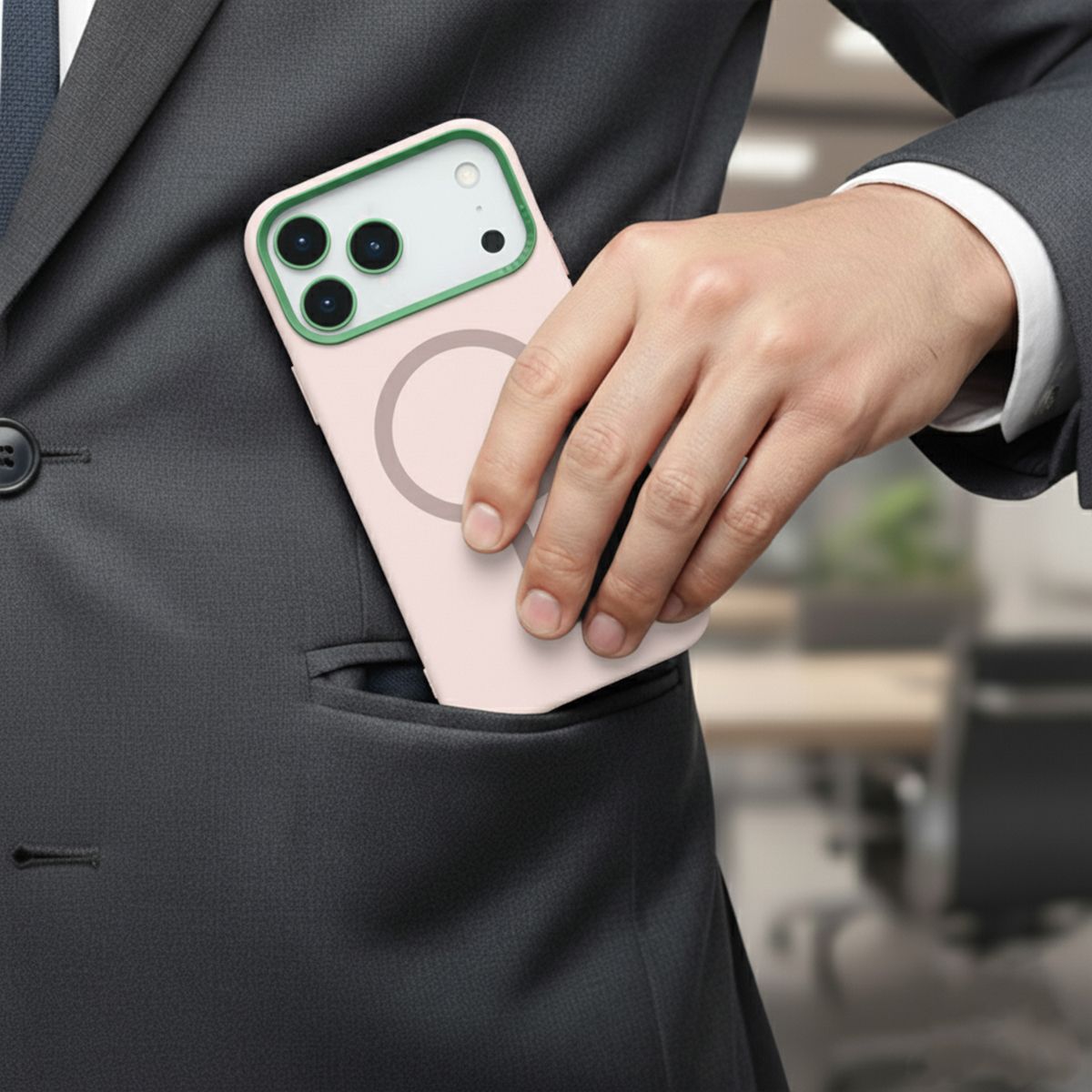 Mobilskal Silikon med Kamera Metallram för iPhone 17 Pro Max - Rosa image 6