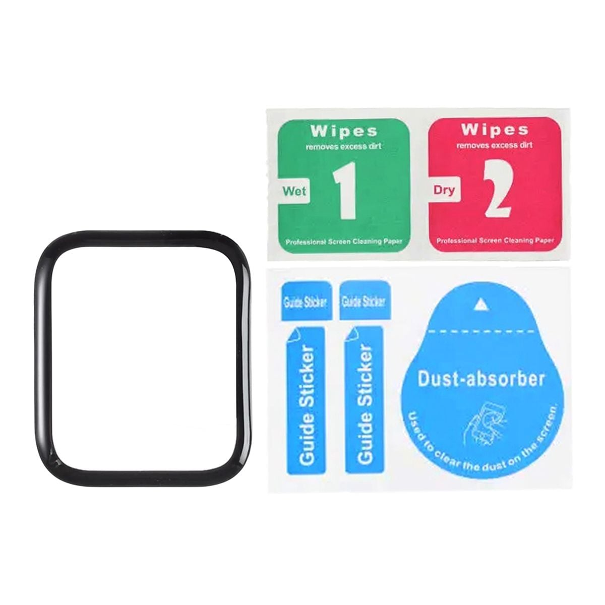 Screen Protector Apple Watch Series 5 Aluminum 44mm - 3D Full Tempered Glass Black image 3