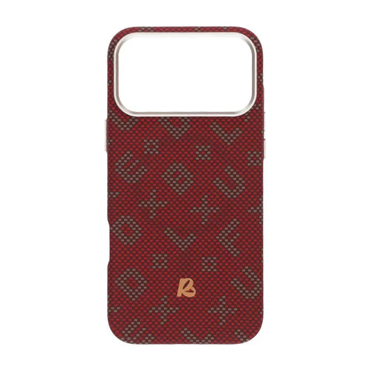 Mobilskal Aramidfiber för iPhone 17 Pro - Röd med text image 2