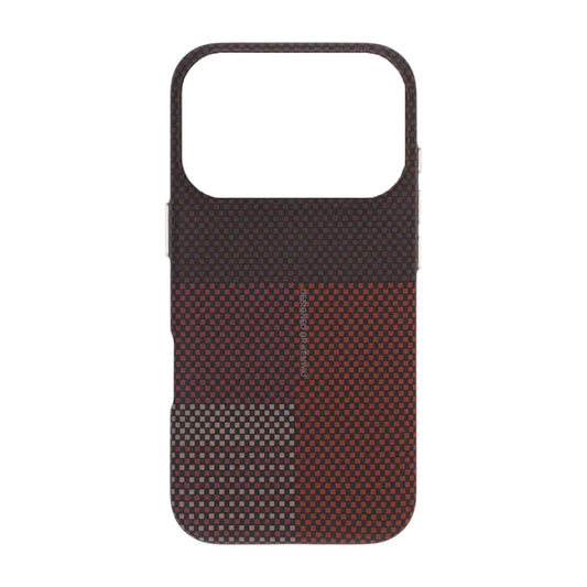 Mobilskal Aramidfiber för iPhone 17 Pro - Röd med rutnät image 2