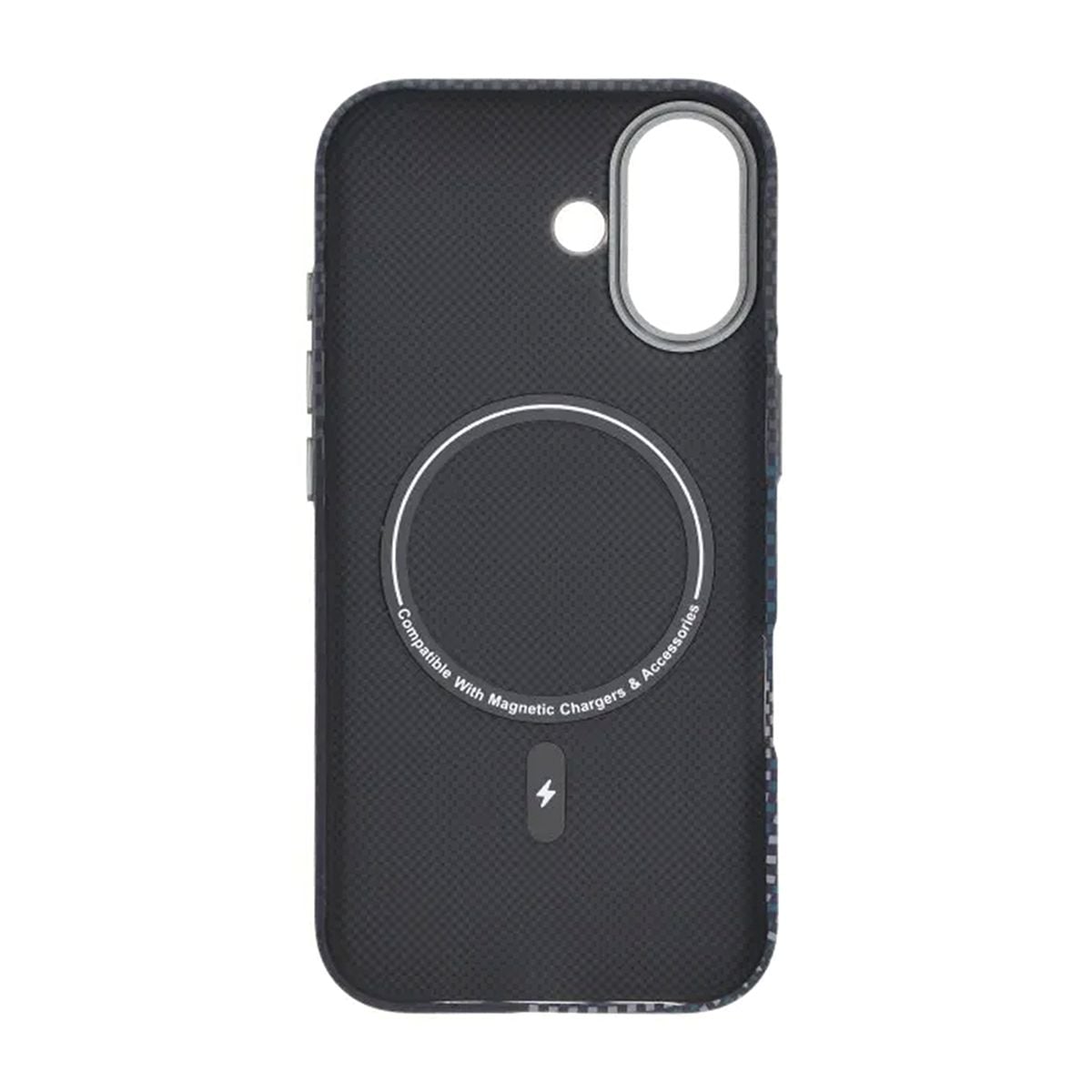 Mobilskal Aramidfiber för iPhone 17 - Blå med rutnät image 3