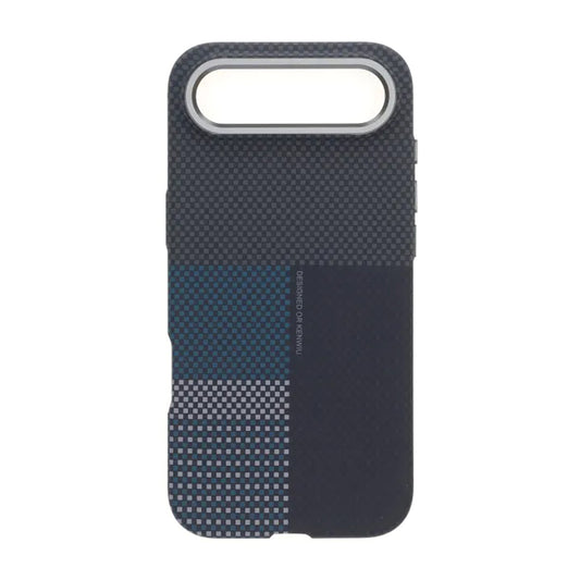 Mobilskal Aramidfiber för iPhone Air - Blå med rutnät image 2